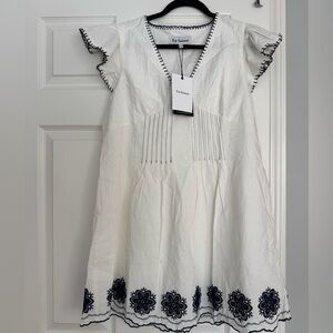 En Saison Cream and Blue Floral Mini Dress